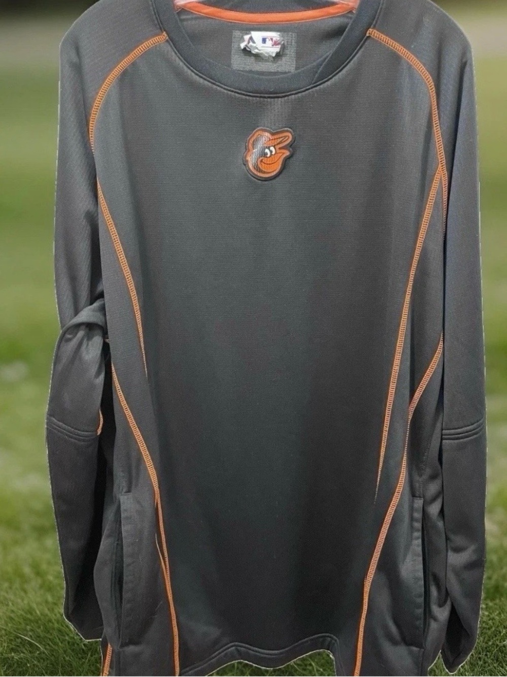 Majestic Baltimore Orioles Jersey Long Sleeve W/Pockets Therma Base Size 2XL